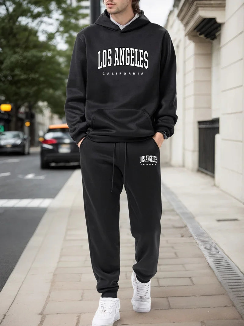 Spring Fall Sportswear Mens Tracksuit Casual Hooded Sweatshirts Outdoors Sports Jogging Clothes Street Single Item Hoodies Pants
