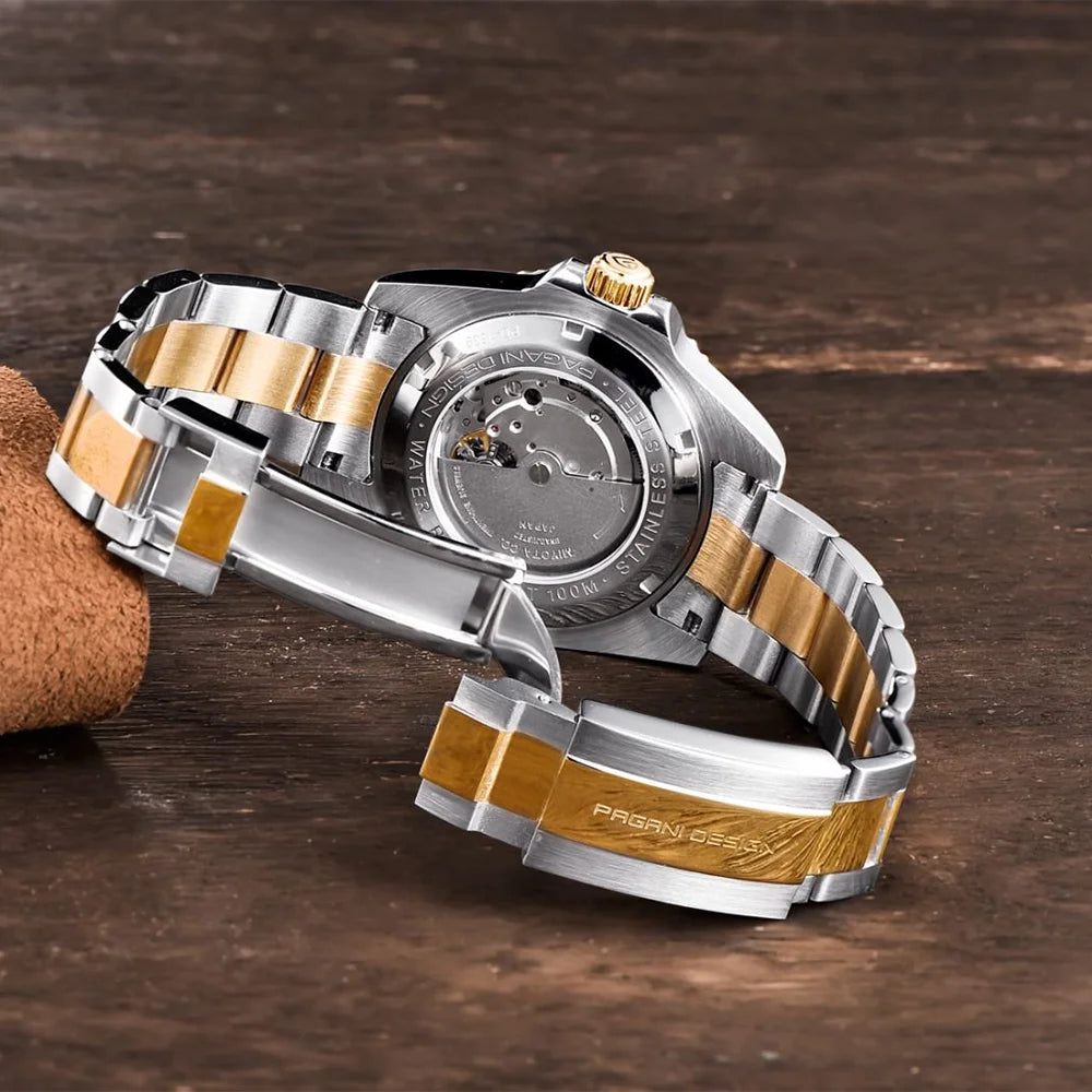 PAGANI DESIGN Luxury Men's Automatic Watch Sapphire Glass Diving Machinery Watch Men's Stainless Steel Business Watch Gift Box