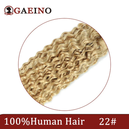 Water Wave Human Hair Weft Extension Dirty Blonde Curly Hair Sew In Weft Hair Extensions Double Weft Remy Hair Wet And Wavy 100G
