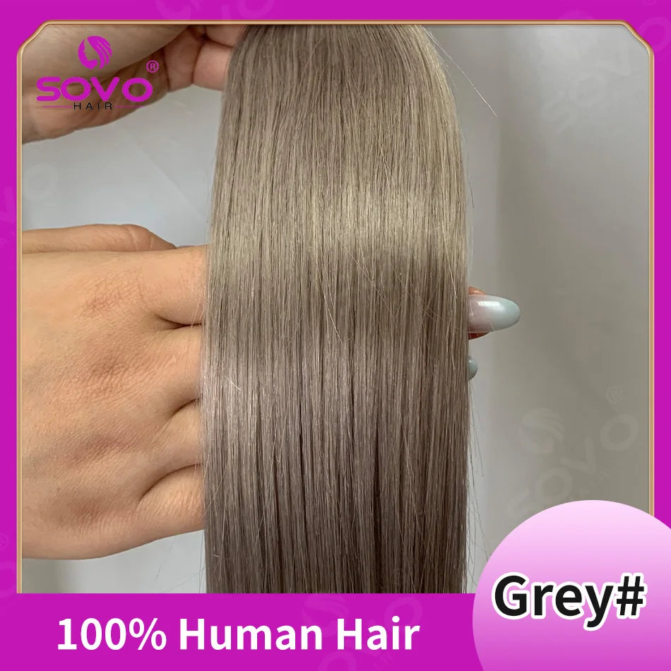 SOVO Tape in Hair Extensions 100% Remy Human Hair 20 Inch  20pcs  Balayage Skin Weft Tape in Extensions  12-26 inch