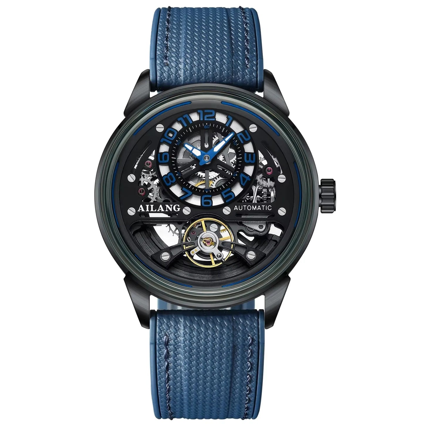 Ailang new automatic mechanical men's watch waterproof skeleton tourbillon luminous fashion men's watch