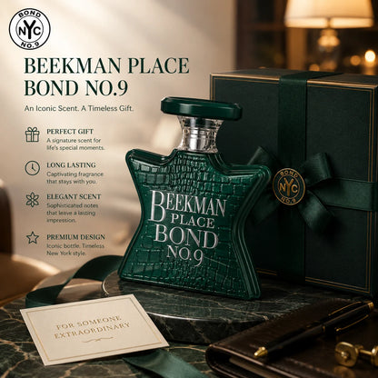 Bond No.9 Beekman Place Eau De Parfum 100ml for Men Long Lasting Luxury Niche Perfume Spray Fresh Citrus Lavender Blackcurrant Jasmine Woody Amber Musk Daily Wear Travel Gift