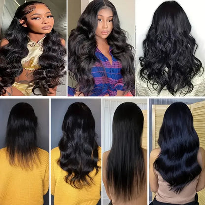 Body Wave Tape In Hair Extensions Natural Black 100% Human Hair Curly Wavy Skin Weft Invisible Full Head Tape ins Hair 20Pcs 50G