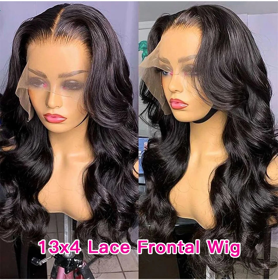 Burmese Hair Body Wave 4x4 Transparent Lace Closure Human Hair Wig 30 Inch 13x4 Lace Front Wig Pre-Plucked With Baby Hair