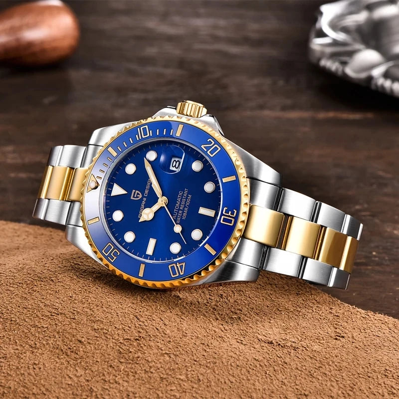 PAGANI DESIGN Luxury Men's Automatic Watch Sapphire Glass Diving Machinery Watch Men's Stainless Steel Business Watch Gift Box