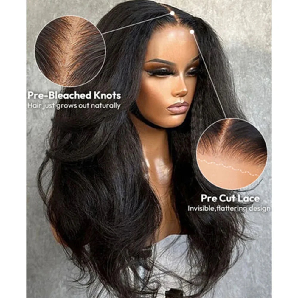 Kinky Straight And Body Wave 5x5 Transparent Lace Closure Pre Plucked Human Hair Glueless Wig Ready To Wear For Daily Use
