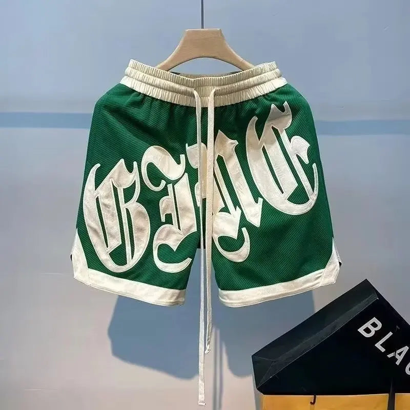 Summer Kid Basketball Shorts American Street Sports Pants Casual Men's Clothing High Quality Embroidered Shorts Outdoor Fashion