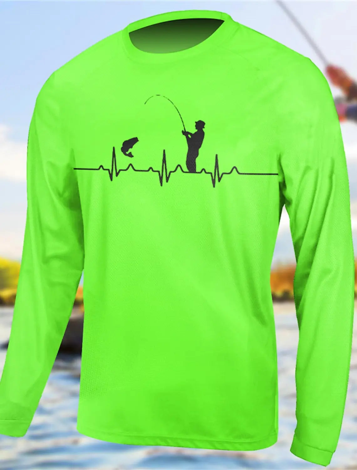 Men's Spring and Summer Outdoor Fishing Long Sleeved Anti UV Breathable Quick Drying Fishing Top
