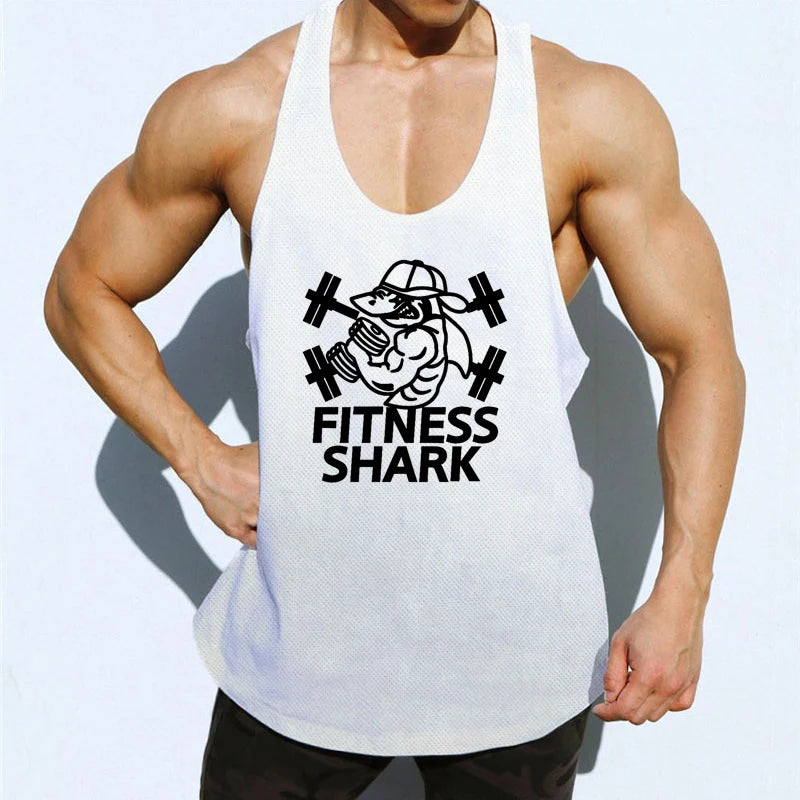 Summer Mesh Mens Fitness Tank Tops Y-back Bodybuilding Sleeveless Vests Mesh Quick Dry Gym Clothing Running Sport Muscle Shirts