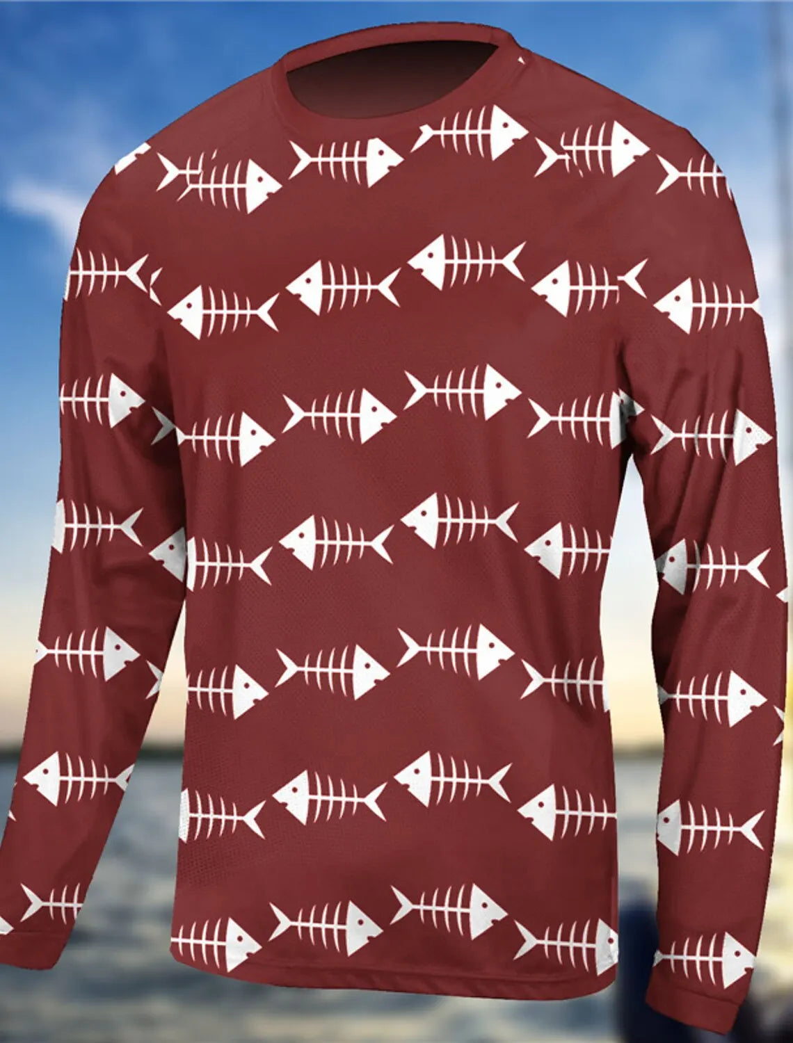 Men's Spring and Summer Outdoor Fishing Long Sleeved Anti UV Breathable Quick Drying Fishing Top