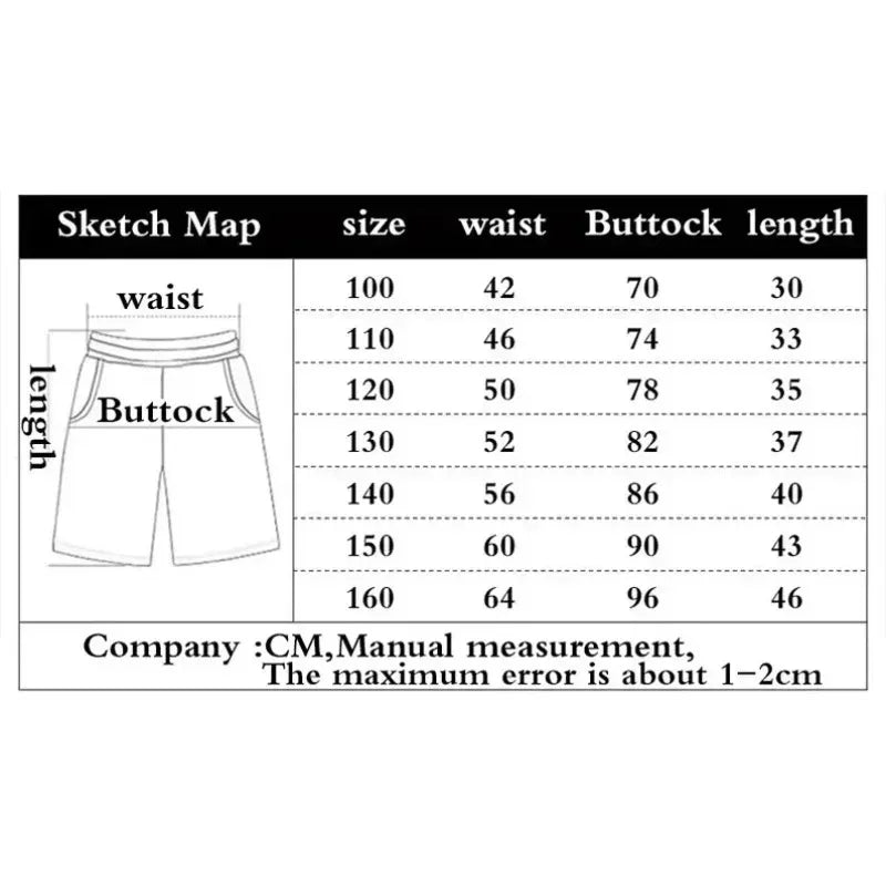 Summer Kid Basketball Shorts American Street Sports Pants Casual Men's Clothing High Quality Embroidered Shorts Outdoor Fashion