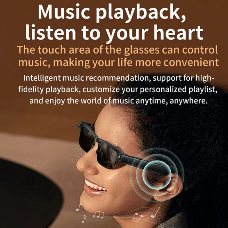 1 pair L802 AI smart sunglasses 8-megapixel HD camera anti-shake waterproof translation video recording calling photo-taking