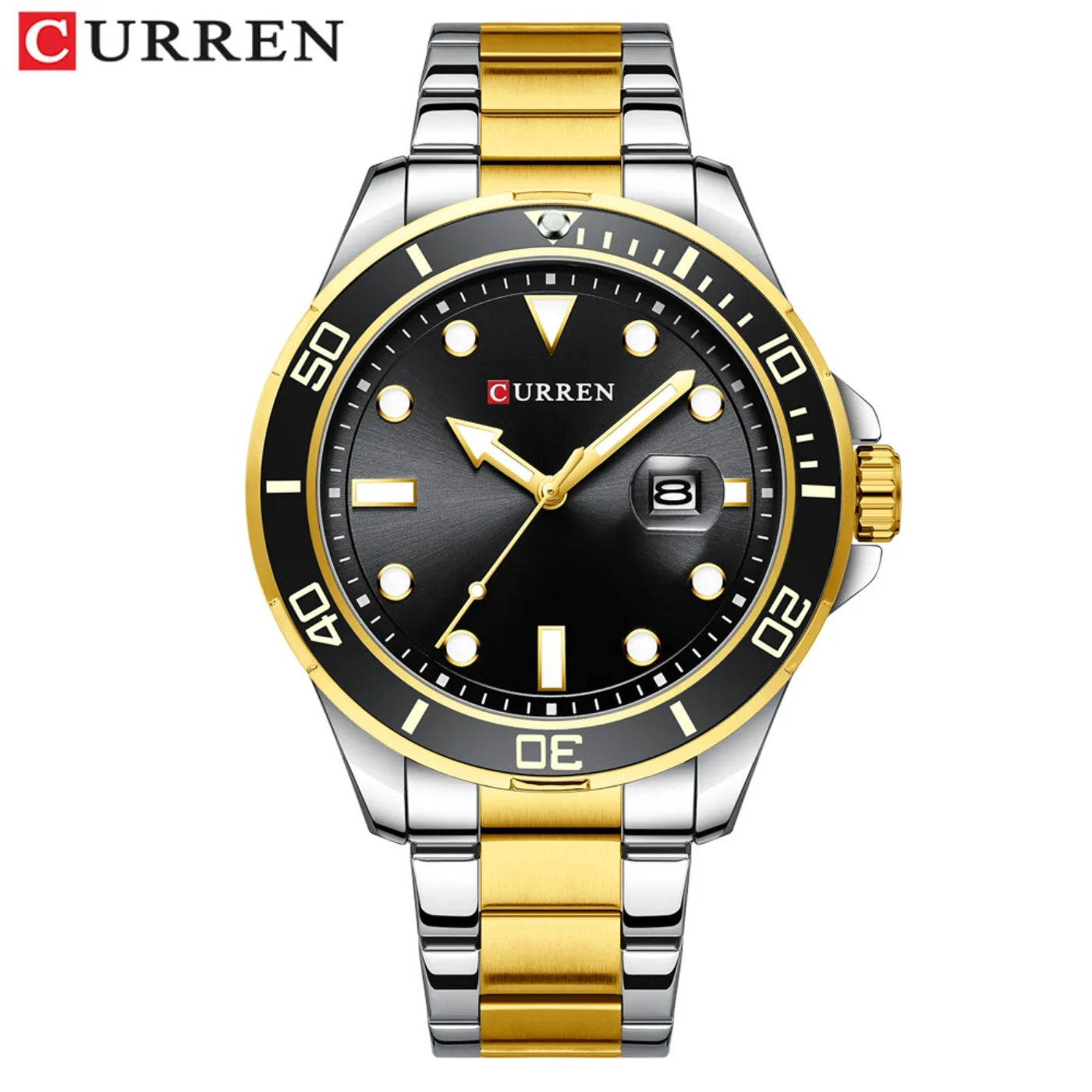 CURREN New Green Water Ghost Series Brand High-end Luxury Watches Automatic Watch Men All Steel Waterproof Quartz Watch Gifts