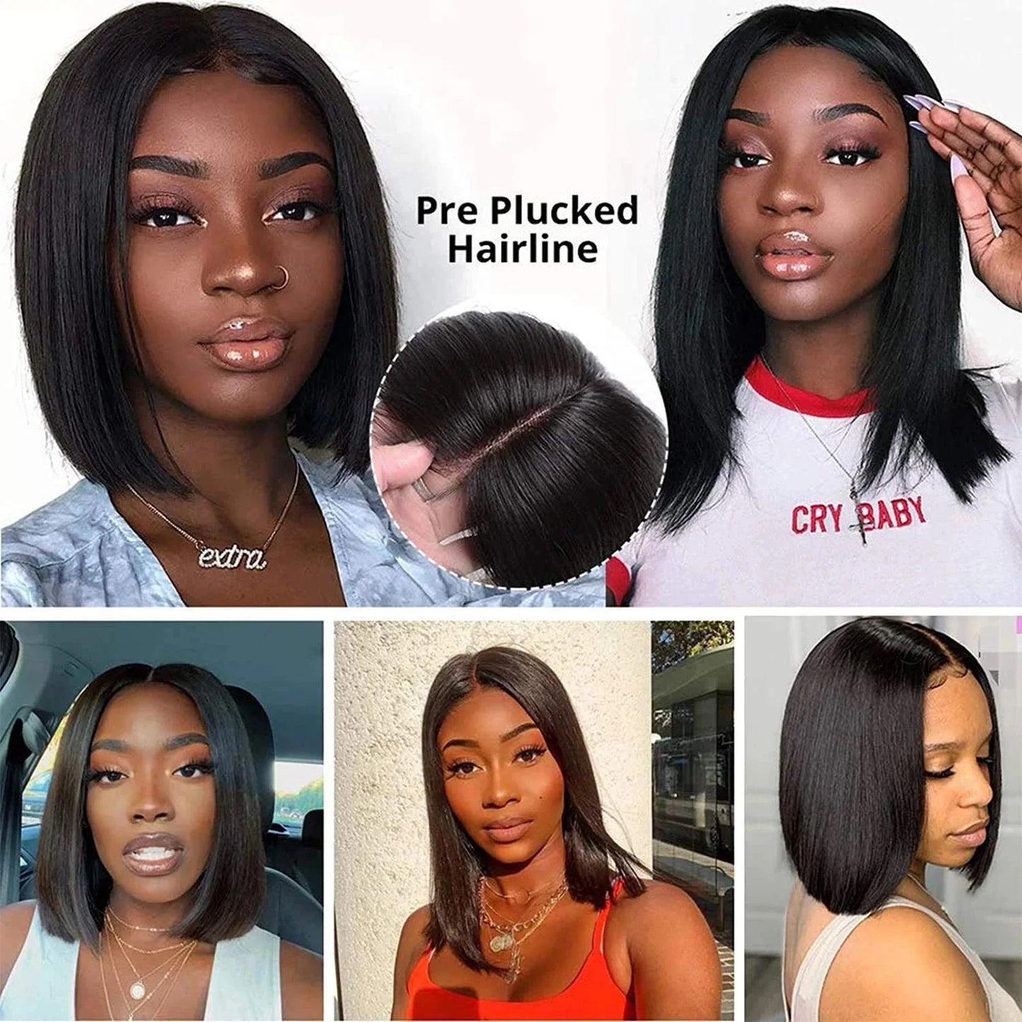 Short Bob Wigs Human Hair 13x6 Bone Straight HD Lace Front Wig 4x4 5x5 Lace Closure Wig Human Hair Wigs For Woman Natural Hair