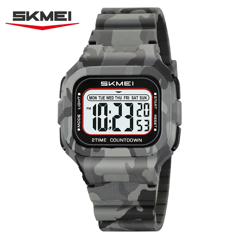 SKMEI 2343 Military Digital Watch Sports Shockproof Waterproof Multi Functional Men's Watch LED Display Alarm Clock Reloj Hombre