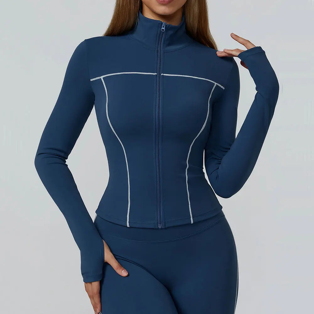 Yoga Clothes Women Sport Jacket Running Long Sleeve Shirt Sports Jackets Top Workout Coat Gym Training Clothing Workout Yoga Top