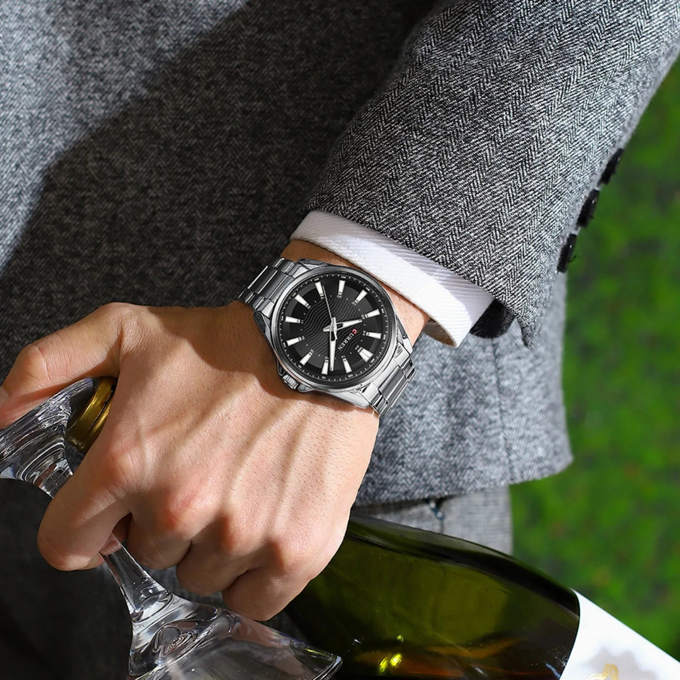 CURREN Classic Simple Stainless Steel Quartz Wristwatches Fashion Brand Men's Watches with Luminous Hands Gifts