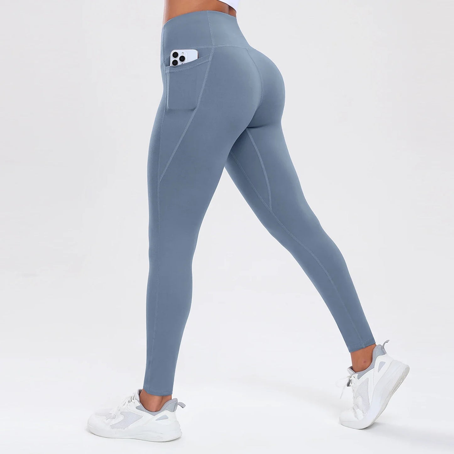 Women Yoga Pants with Pockets Butt Lifting Tummy Control Sports Leggings High Waist Fitness Tights Gym Clothing Sportswer