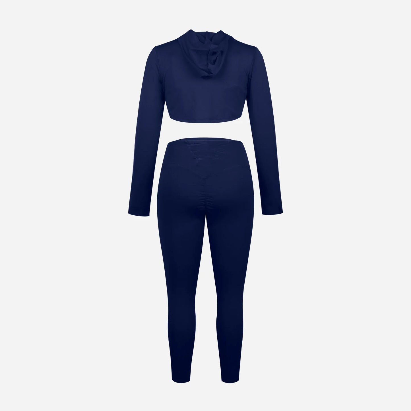 3 Pieces Women's Yoga Fitness Set - Gym Workout Long Sleeve Cropped Hoodie Active Wear Sport Tracksuit