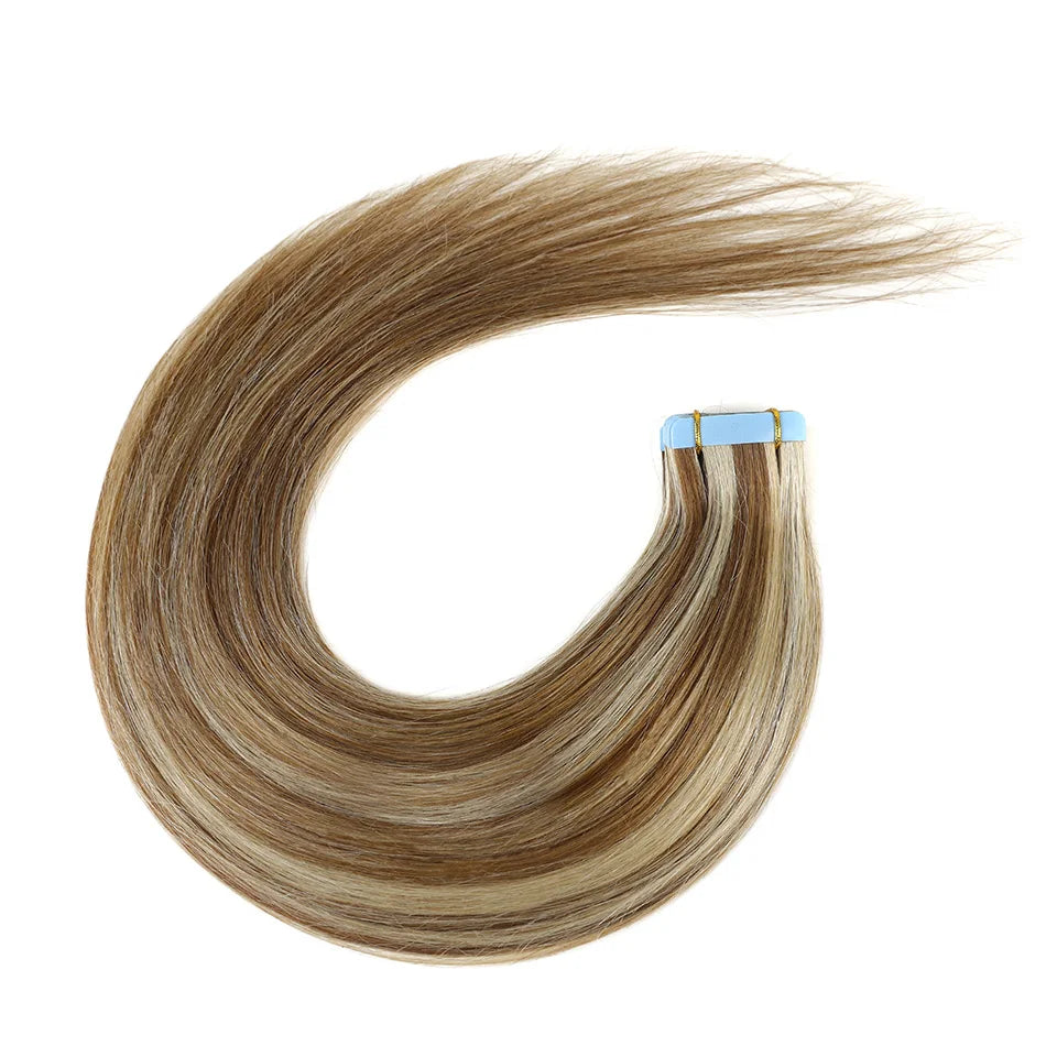 BHF Tape In Hair Extensions Human Hair 20pcs/Pack European Remy Straight Invisible Tape Ins Adhensive 100% Human Hair For Salon