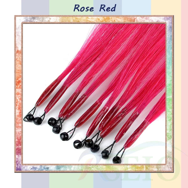 RESIO Color  8D Tip Hair Extensions 100% Real Human Hair Microbeads Extensions Color Purple Blue Pink Gray 18-20inch 0.5g/Strand