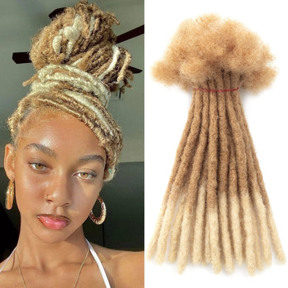 20strands/pack 0.6cm Thickness Tip Blonde 100% Real Human Hair Dread Lock Extensions Full Handmade Permanent Extension Bundles