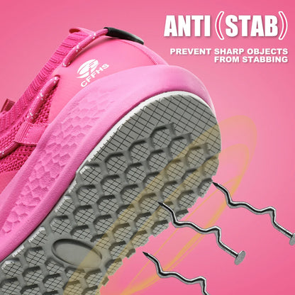 Latest Women Work Shoes Puncture-Proof Safety Shoes Non-slip Platform Sneakers Women Steel Toe Shoes Comfort Security Boots Lady