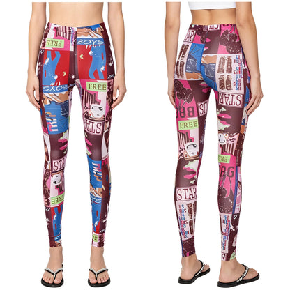 Leggings Women Sexy Sport Gym Training Print High Waist Yoga Pants Fitness Joggings Running Workout Legging Sports Trousers