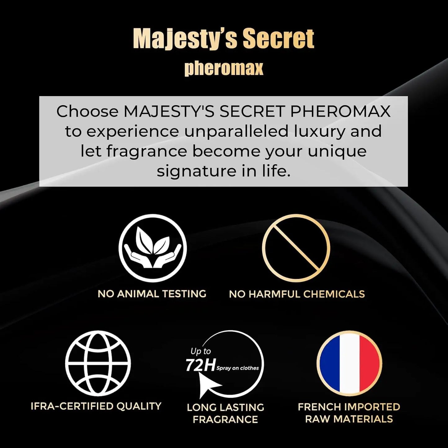 MAJESTY'S SECRET PHEROMAX Pheromone Cologne for Men – Luxury 3.4 fl oz Eau de Parfum Spray with Fresh Woody & Warm Notes, Long-Lasting Pheromone Fragrance Ideal for Office, Date Night, and Gifts