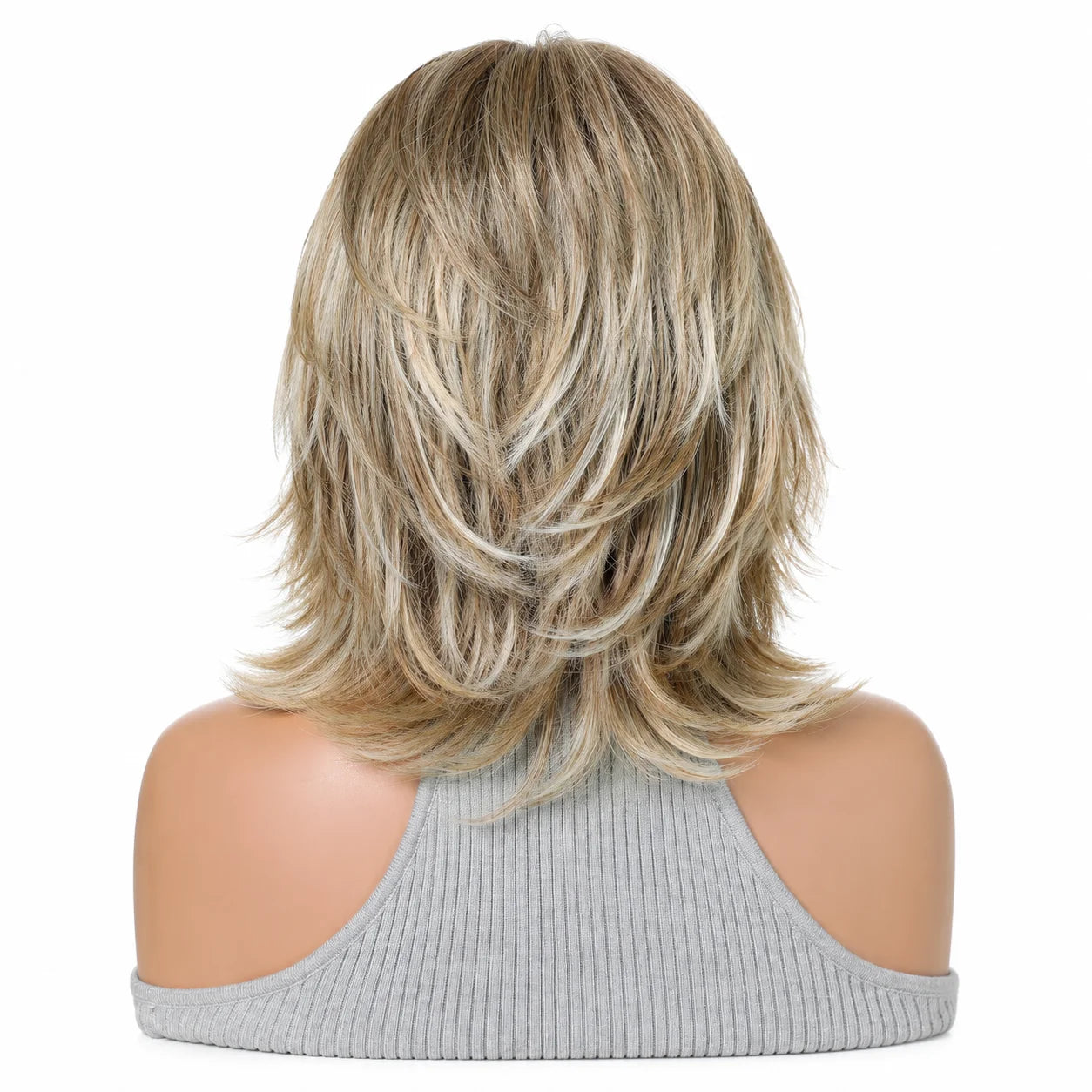 Fashionable wig headband with golden short hair, layered short curly hair, synthetic synthetic synthetic wig headband