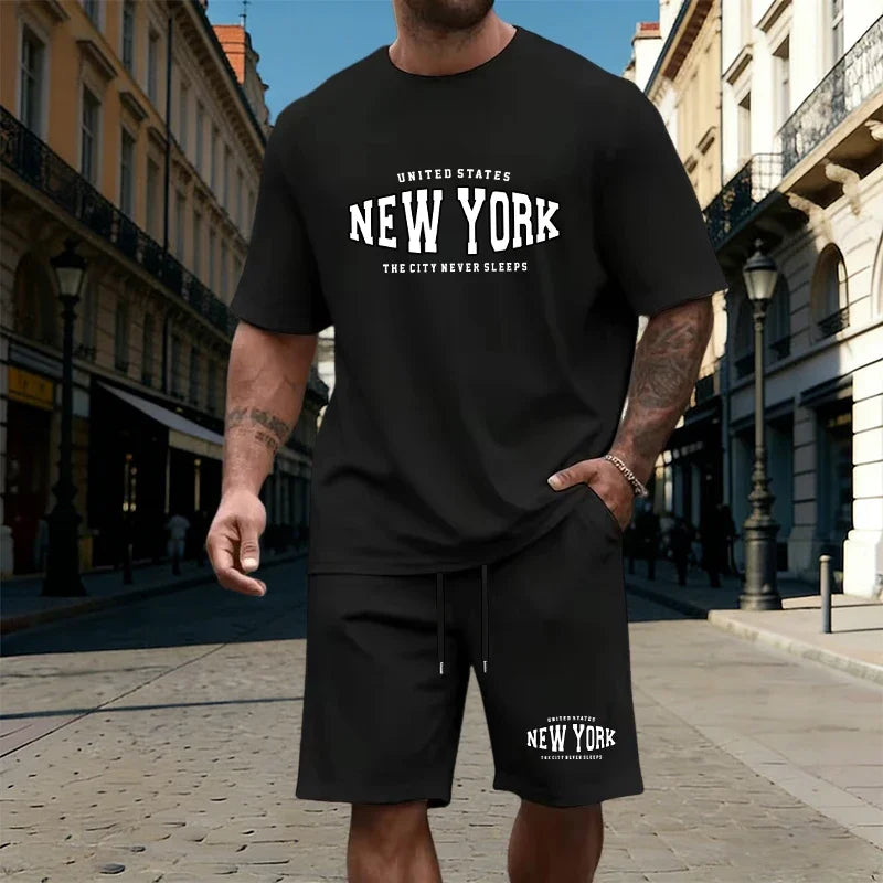 Mens T-Shirt Tracksuit Printing Casual Jogging Sportswear Outdoor Sports Adult Clothing Summer High Quality Short Sleeves Shorts