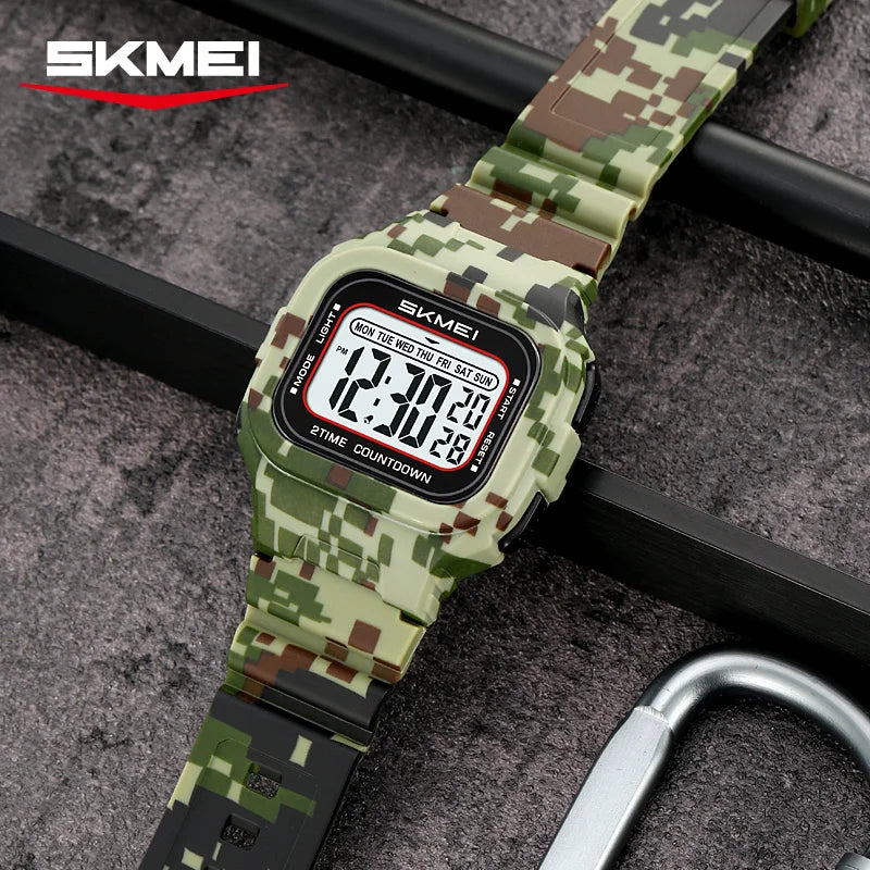 SKMEI 2343 Military Digital Watch Sports Shockproof Waterproof Multi Functional Men's Watch LED Display Alarm Clock Reloj Hombre