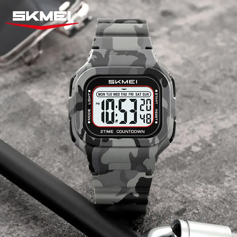 SKMEI 2343 Military Digital Watch Sports Shockproof Waterproof Multi Functional Men's Watch LED Display Alarm Clock Reloj Hombre