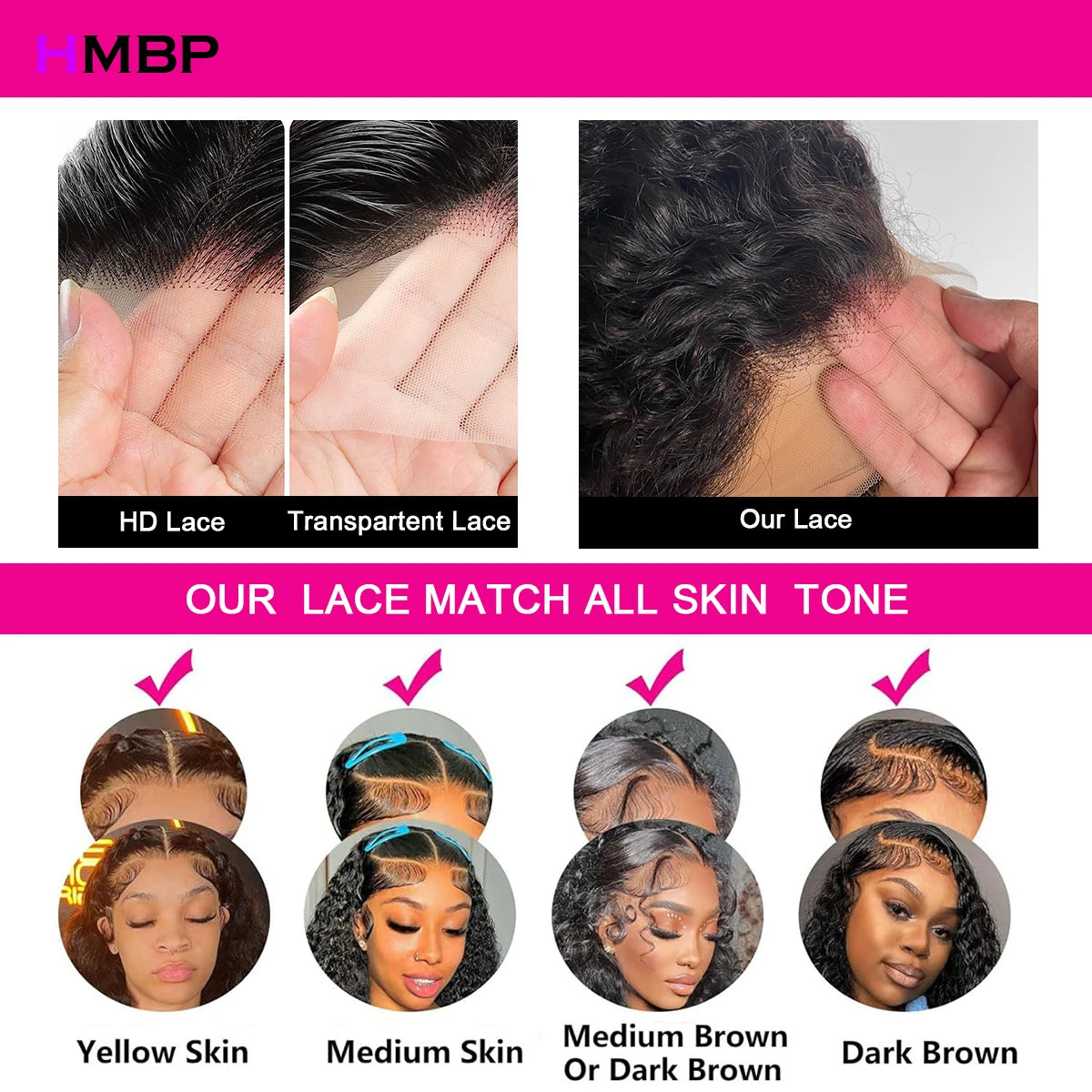 Glueless Wig Pre Plucked Hairline Loose Deep Wave 9x6/13x4 HD Lace Frontal Wig 400 Density Deep Water Wave Curly Human Hair Wig