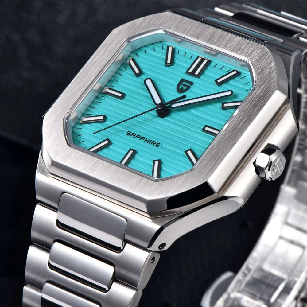 TOP New PAGANI DESIGN 37MM Square Men Quartz Watches Luxury Sapphire Glass AR Coated Business Watch VH31 Luminous Watch for Men