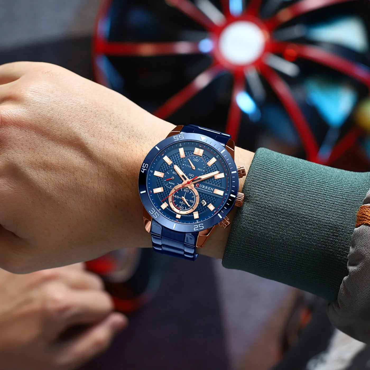 CURREN Men's Fashion Sports Waterproof Stainless Steel Luminous Quartz Watch Classic Business Casual Date Watch Reloj Hombre