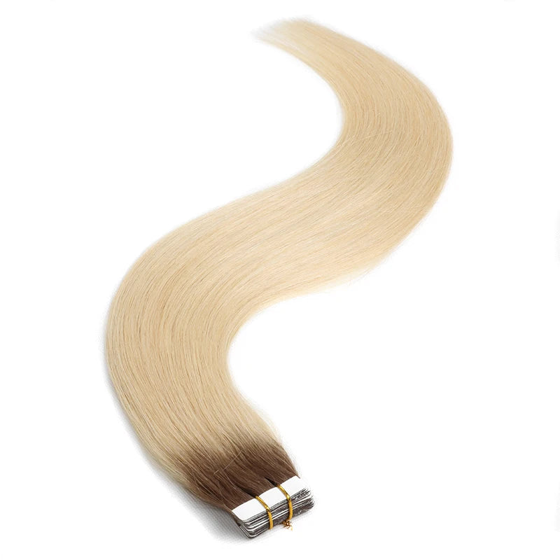 BHF Tape In Hair Extensions Human Hair 20pcs/Pack European Remy Straight Invisible Tape Ins Adhensive 100% Human Hair For Salon