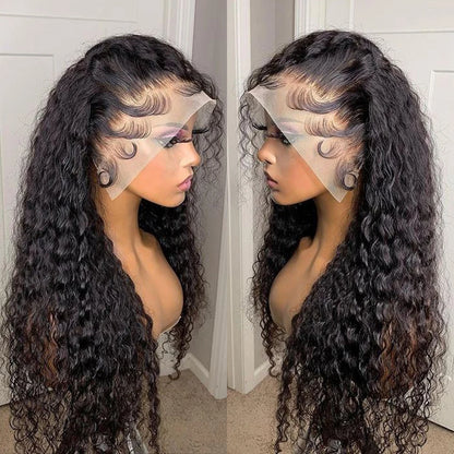 Preplucked Glueless Long 26“ Natural Black Kinky Curly 180%Density 13x4 Lace Front Wig For Women Heat Resistant BabyHair Daily