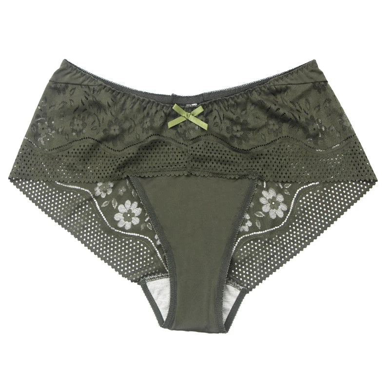 DaiNaFang New Plus Size Underwear Women Sexy Transparent Lace Modal Cotton Panties High Waist Large Lingerie