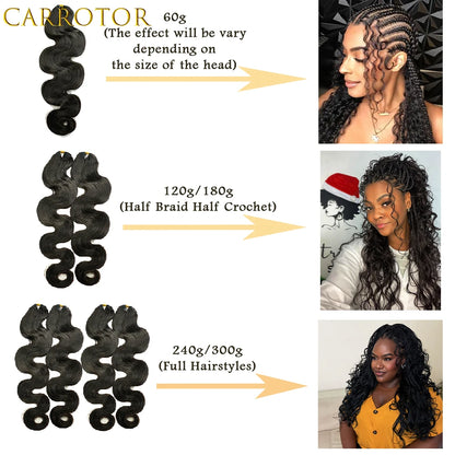 Pre Separated Crochet Hair Body Wave Crochet Human Hair for Black Women Extensions Human Hair Water Wave Bundles Knotless Hair
