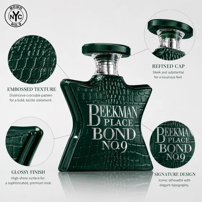 Bond No.9 Beekman Place Eau De Parfum 100ml for Men Long Lasting Luxury Niche Perfume Spray Fresh Citrus Lavender Blackcurrant Jasmine Woody Amber Musk Daily Wear Travel Gift
