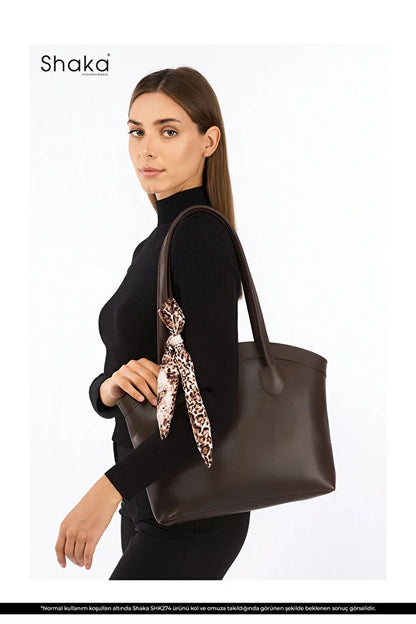 Faux Leather Bag Single Womens Hand Shoulder Crossbody Bag Brown