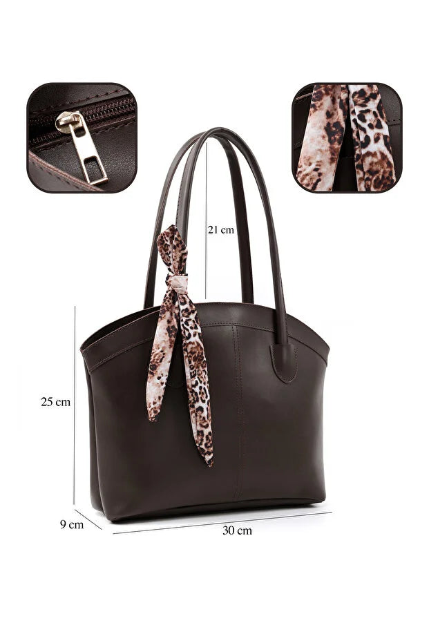Faux Leather Bag Single Womens Hand Shoulder Crossbody Bag Brown