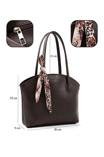 Faux Leather Bag Single Womens Hand Shoulder Crossbody Bag Brown
