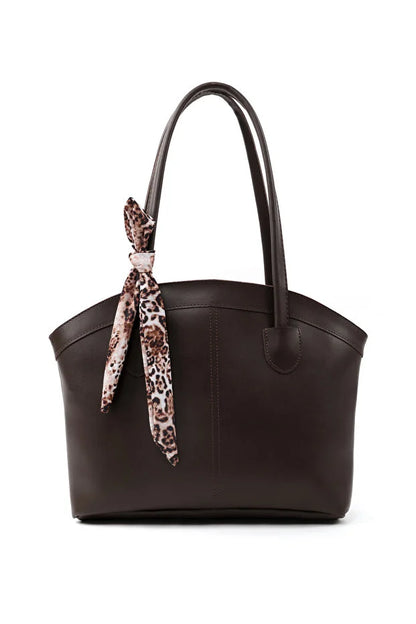 Faux Leather Bag Single Womens Hand Shoulder Crossbody Bag Brown