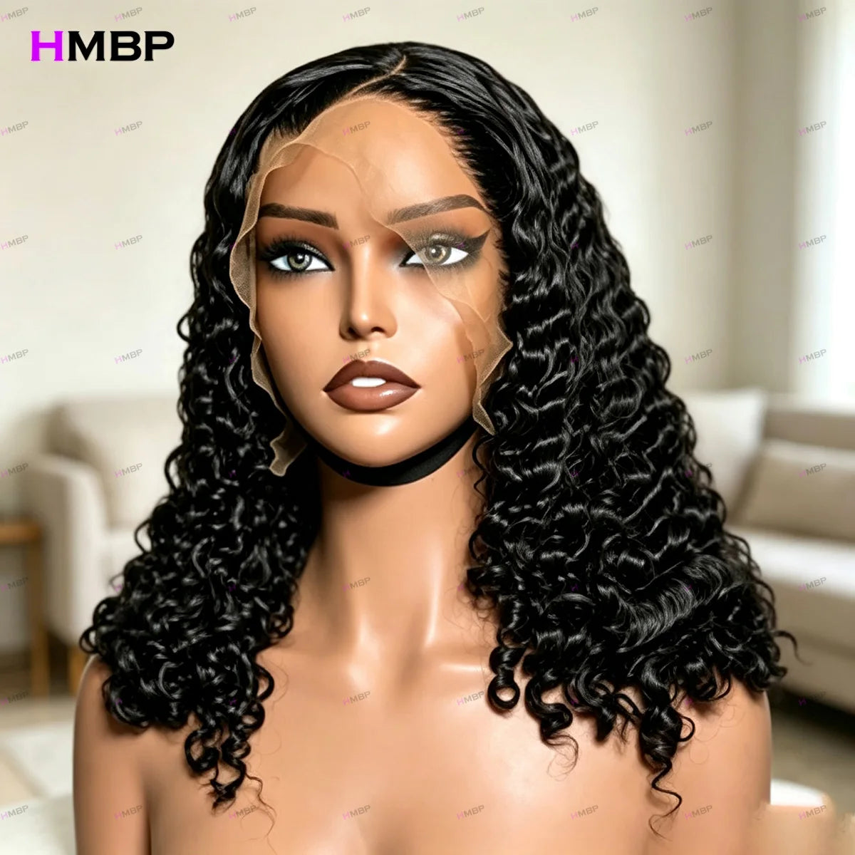 7x7 HD Lace Frontal Water Wave Curly Human Hair Wigs Pre Plucked Natural Hairline Ready to Wear Natural Soft For Women Daily Use