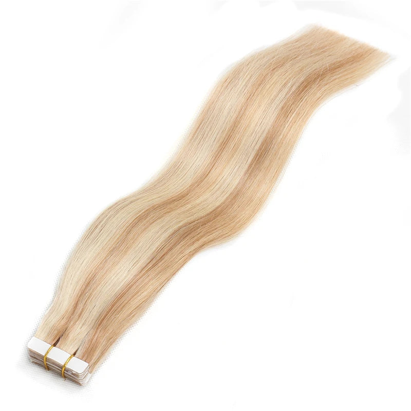 BHF Tape In Hair Extensions Human Hair 20pcs/Pack European Remy Straight Invisible Tape Ins Adhensive 100% Human Hair For Salon