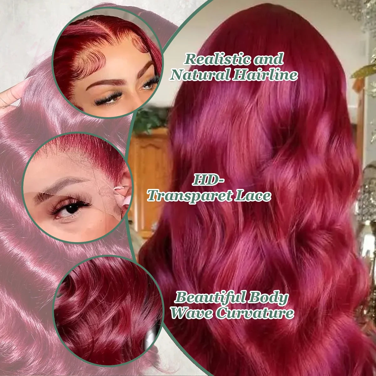 Wine Red Burgundy 99J 40 Inches Long-length 200% High Density 13x6 13x4 HD Transparent Lace Frontal Wig Human Hair Wigs Body Wave Brazilian Hair Pre Plucked For Women