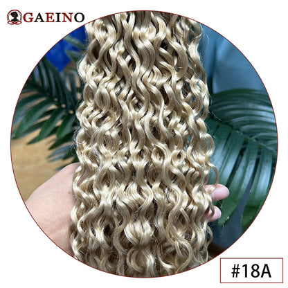 Water Wave Human Hair Weft Extension Dirty Blonde Curly Hair Sew In Weft Hair Extensions Double Weft Remy Hair Wet And Wavy 100G