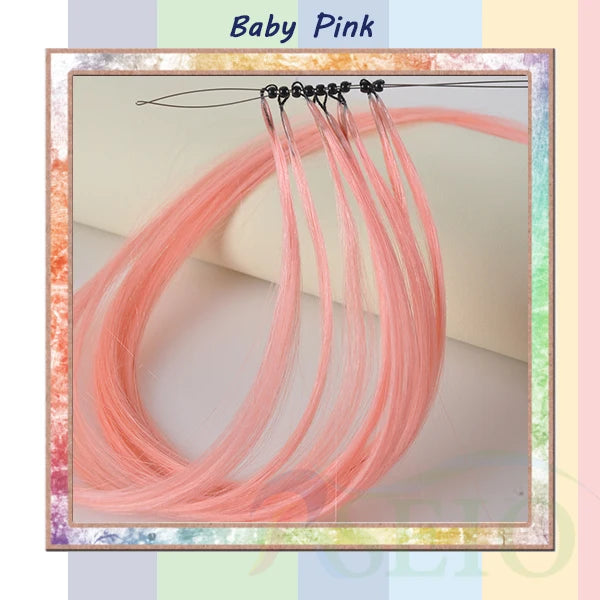RESIO Color  8D Tip Hair Extensions 100% Real Human Hair Microbeads Extensions Color Purple Blue Pink Gray 18-20inch 0.5g/Strand
